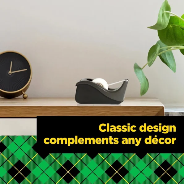 Classic black desktop tape dispenser recycled plastic