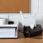 Classic black desktop tape dispenser recycled plastic (4)