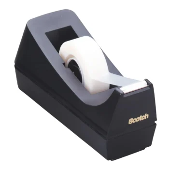 Classic black desktop tape dispenser recycled plastic