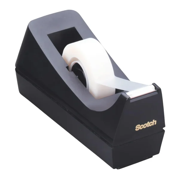 Classic black desktop tape dispenser recycled plastic