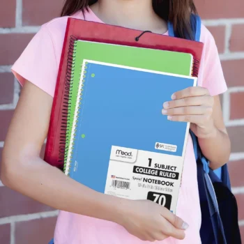College ruled spiral notebooks