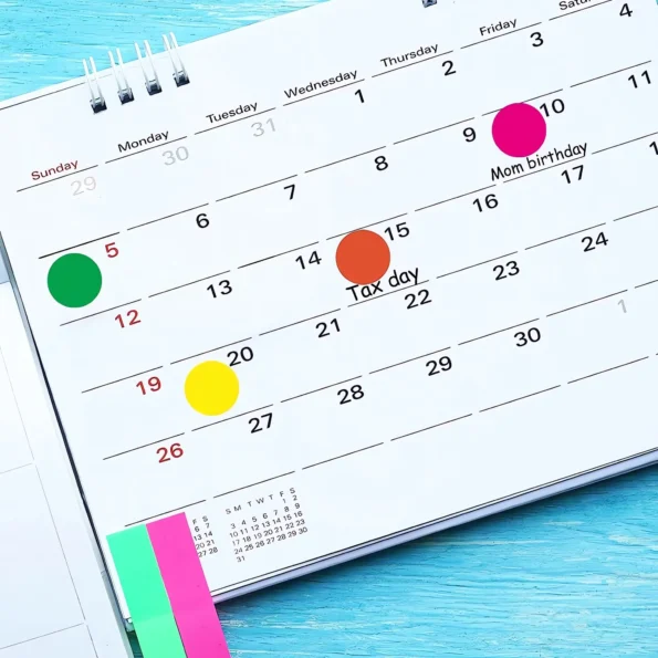 Colored dot stickers for labeling