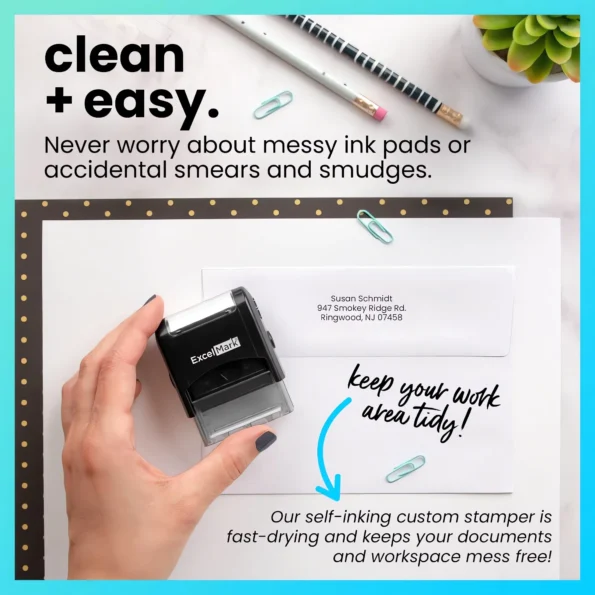 Custom self inking rubber stamp