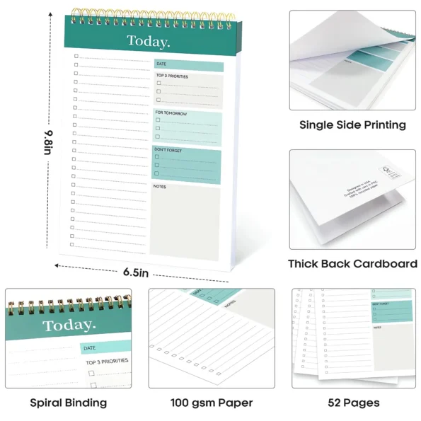 Daily to do list notepad planner for productivity