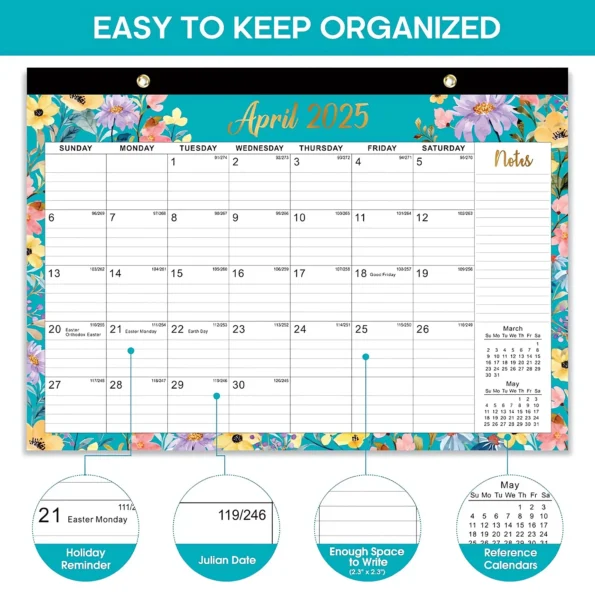 Desk calendar monthly planner wall hanging