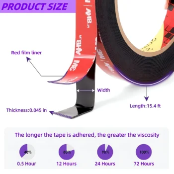 Heavy duty double sided mounting tape