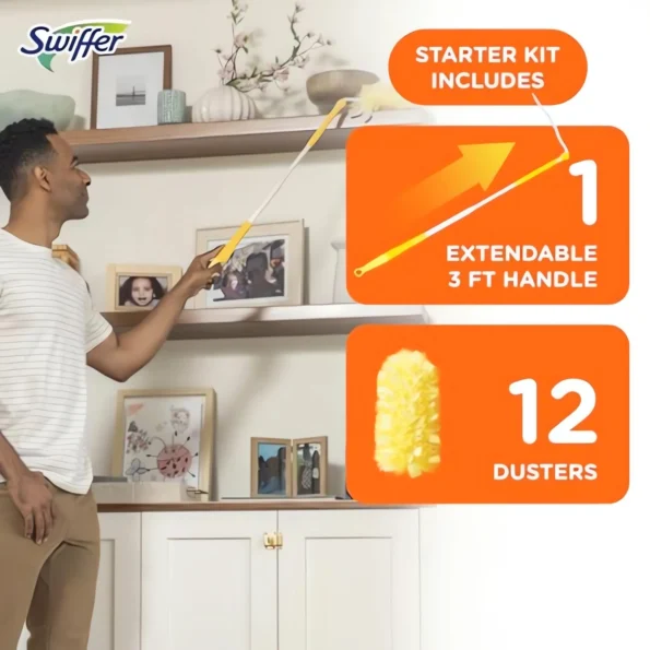 Heavy duty extendable dusting kit with refills