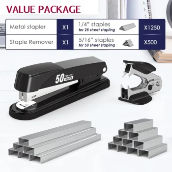 Heavy duty metal stapler for office