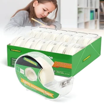 Invisible matte finish tape with dispenser