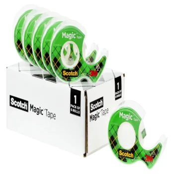 Invisible matte finish tape with dispenser