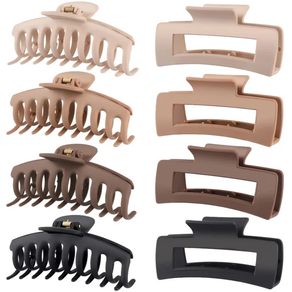Large Black Hair Claw Clips for Women