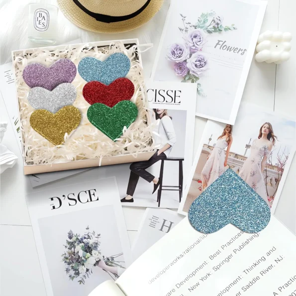Leather heart corner bookmarks