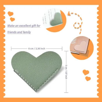 Leather heart corner bookmarks