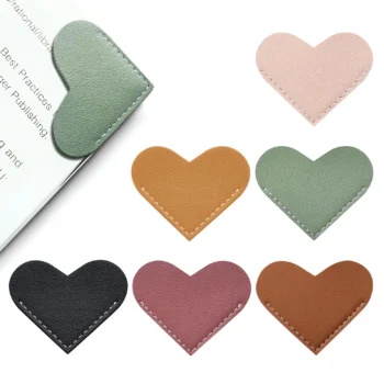 Leather heart corner bookmarks