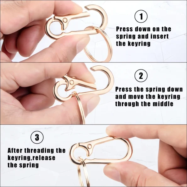 Metal keychain ring clip holder for keys