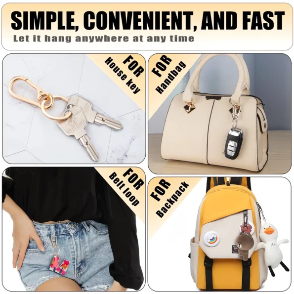 Metal keychain ring clip holder for keys