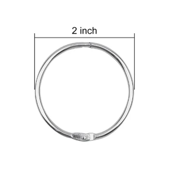 Metal loose leaf binder rings for key and index cards