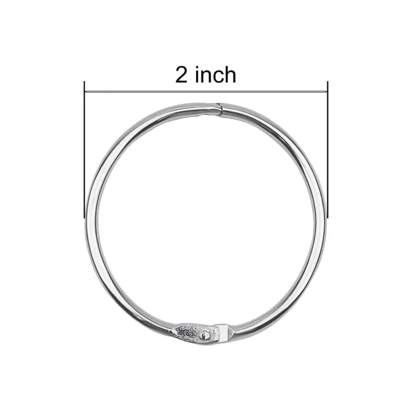 Metal loose leaf binder rings for key and index cards