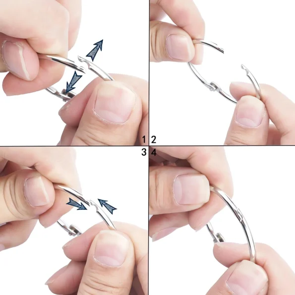 Metal loose leaf binder rings for key and index cards