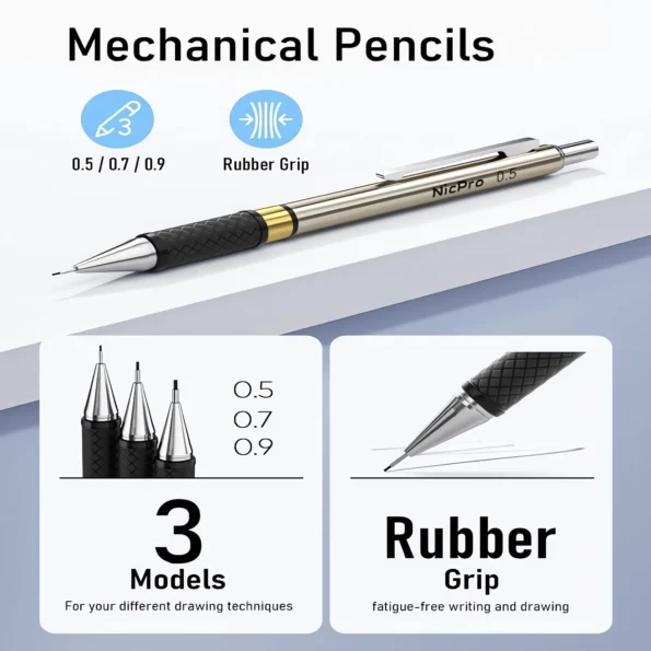 Metal mechanical pencil set for sketching drawing