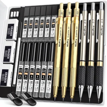 Metal mechanical pencil set for sketching drawing