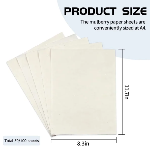 Mulberry paper sheets for crafts