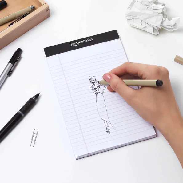 Narrow ruled white note pads for writing