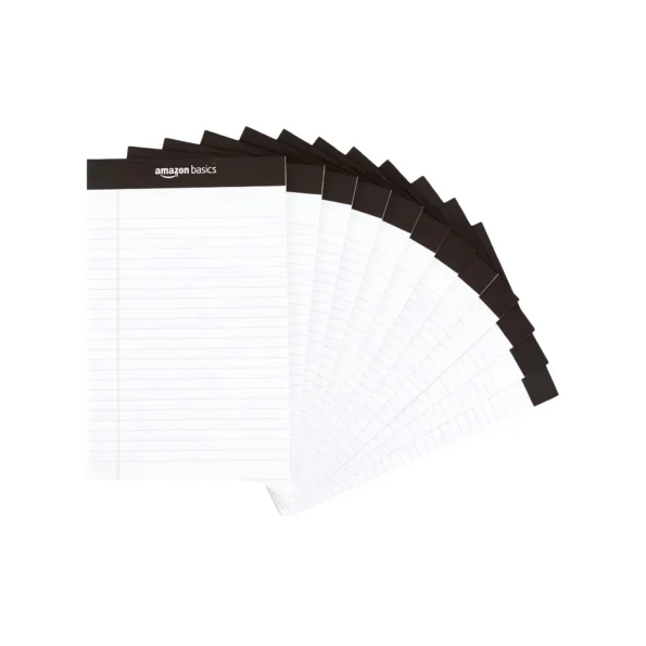 Narrow ruled white note pads for writing