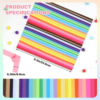 Origami star paper strips for crafts
