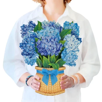 Pop up hydrangea flower bouquet card