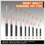 Roll pin punch set (5)