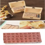 Small wooden rubber stamps set (6)