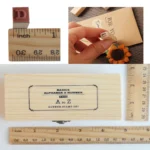 Small wooden rubber stamps set (6)