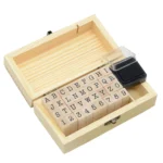 Small wooden rubber stamps set