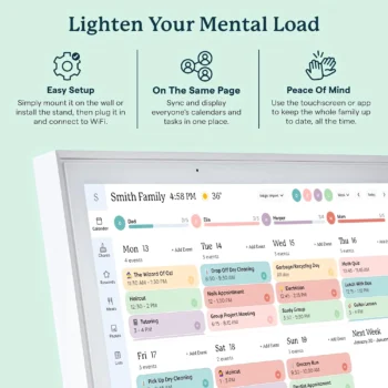 Smart wall calendar planner for family