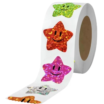 Smiley face star stickers for kids reward
