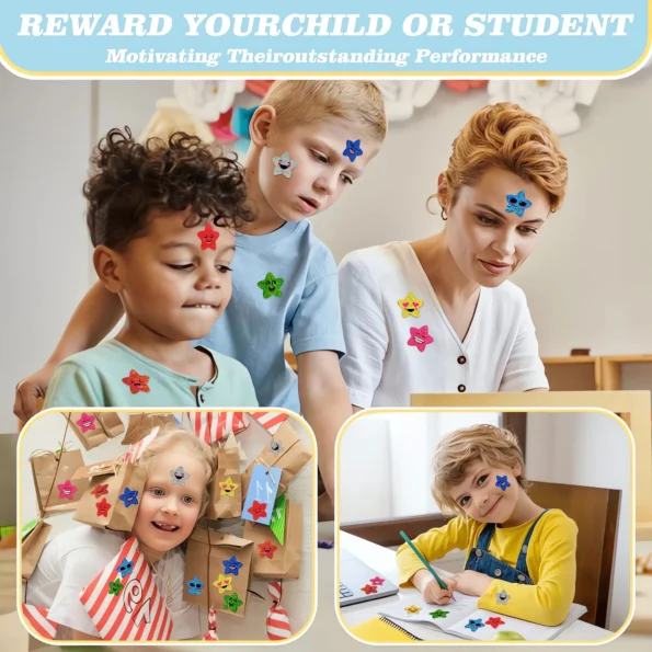 Smiley face star stickers for kids reward