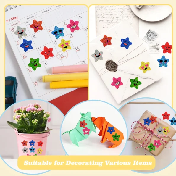 Smiley face star stickers for kids reward