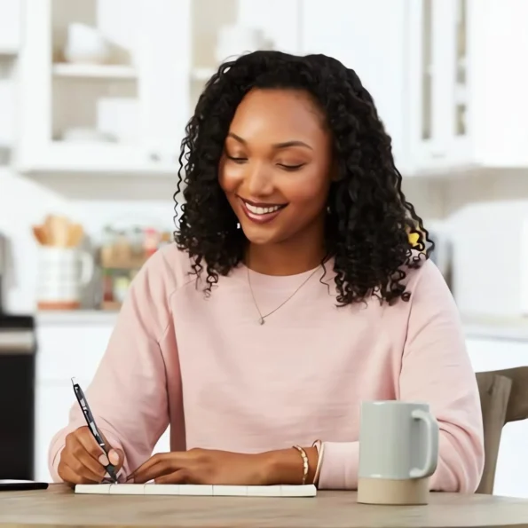 Smooth black gel pen for journaling and note-taking