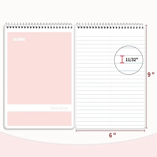 Spiral steno pads top bound notebooks