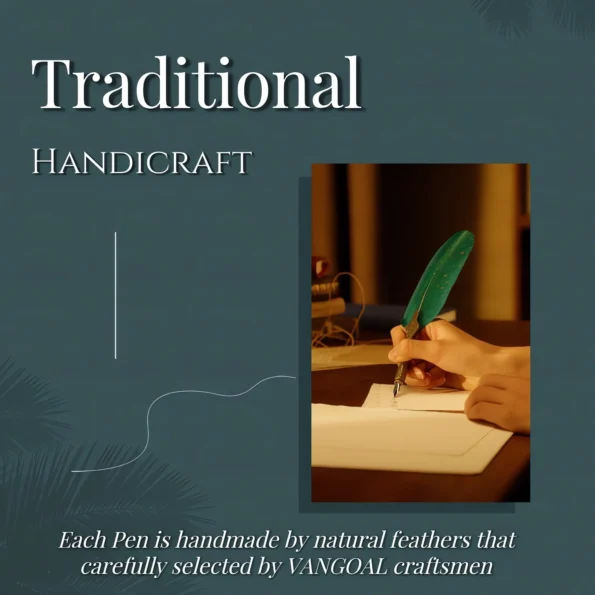 Vintage feather pen and ink set