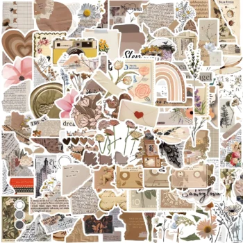 Vintage scrapbook stickers for journaling