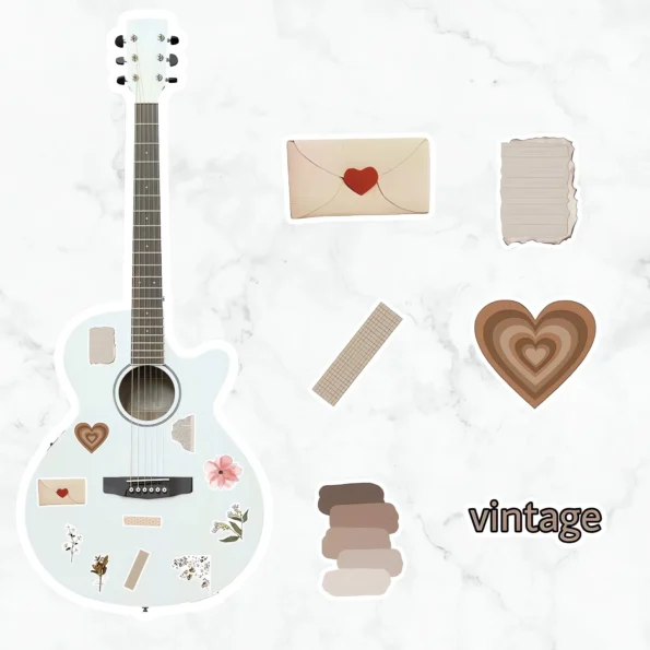 Vintage scrapbook stickers for journaling