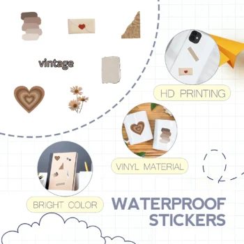 Vintage scrapbook stickers for journaling