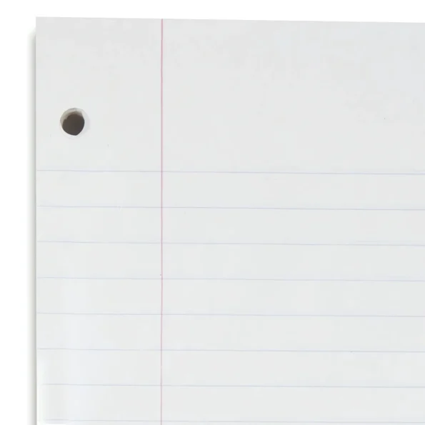 Wide ruled loose leaf notebook paper