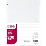Wide ruled loose leaf notebook paper