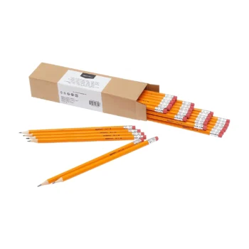 Woodcased pencils with erasers HB lead