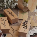 Wooden rubber stamp set for crafts (5)