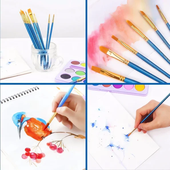 acrylic paint brush set for artists and beginners
