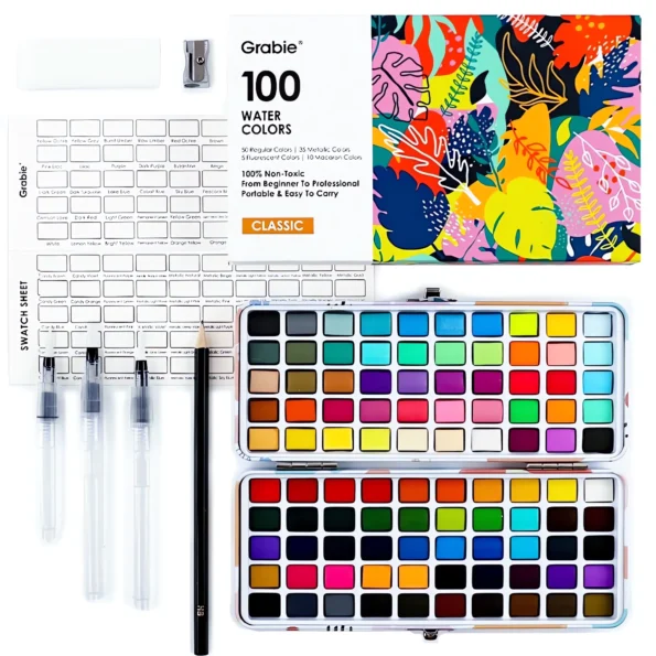 064-Watercolor Paint Set with Brushes and Accessories